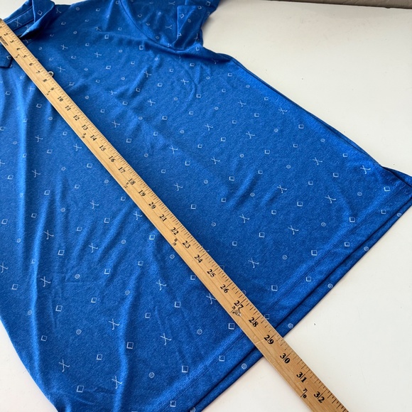 PGA Tour Royal Blue Golf Club All Over Print Performance Polo Men Medium Stretch - Picture 6 of 6
